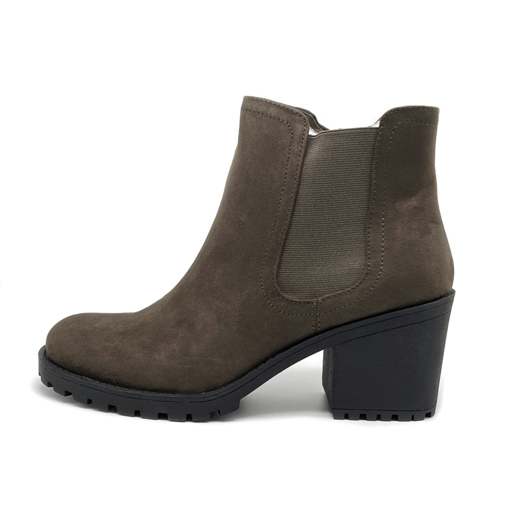 Sun + Stone Chelsea Ankle Boot Morghan Block Heel Bootie Olive Size 10 - Picture 3 of 14